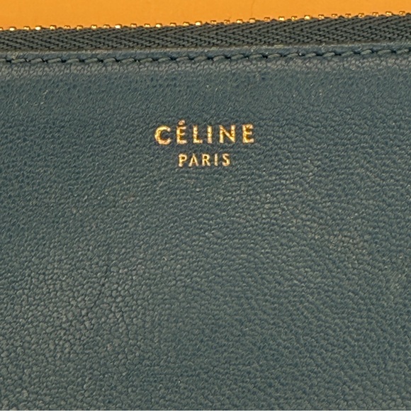 Celine Blue Black Colorblock Key Holder Cardholder Pouch Wallet with Dust - Picture 5 of 13